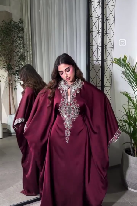 Neck and Sleeve Embroidered Irani Kaftan